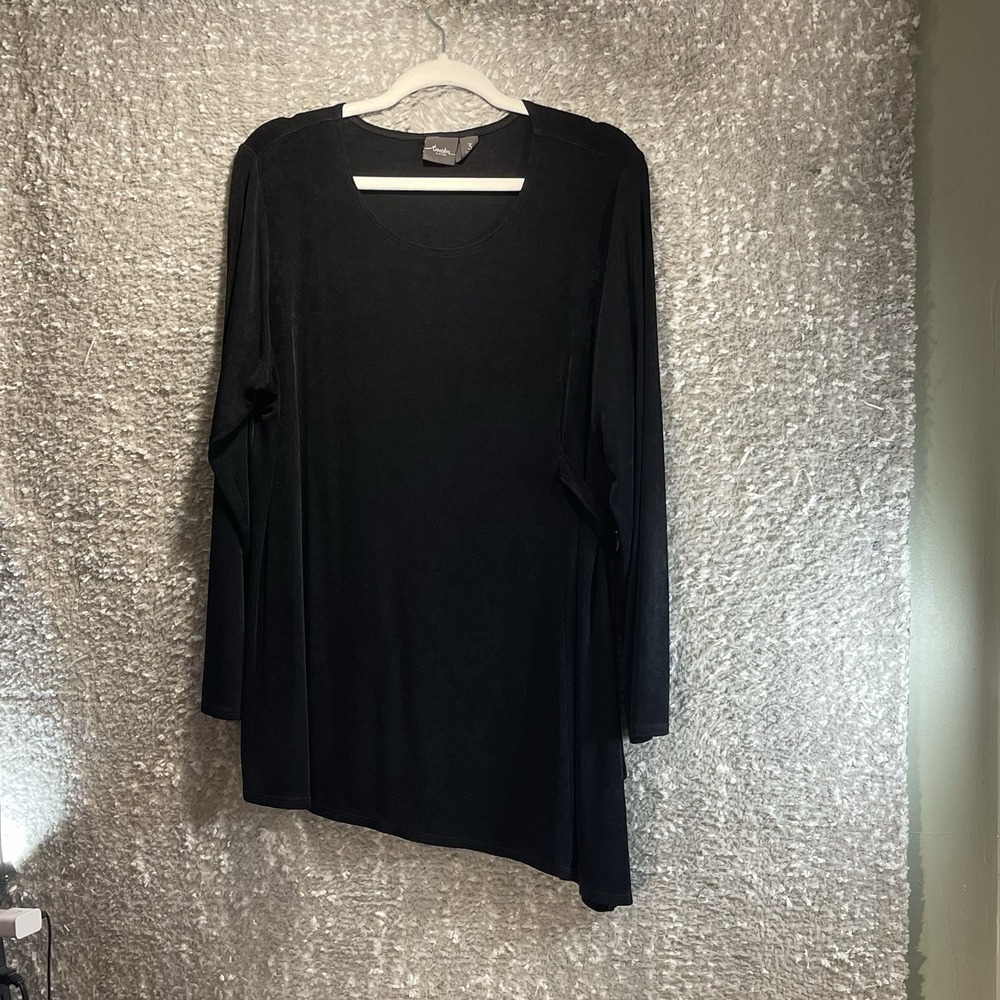 Chicos Traveler's Womens Size 3, XL Asymmetrical Hem Top Tunic Slinky Old Money